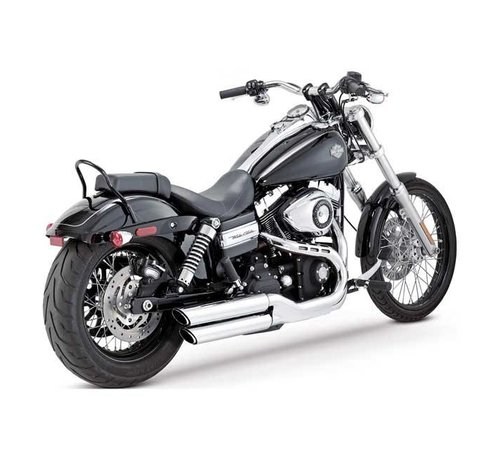 Vance & Hines uitlaat Twin Slash 3 inch uitlaatdempers zwart of chroom - Past op: > 08-16 Dyna FXDF FATBOB; 10-16 Dyna FXDWG