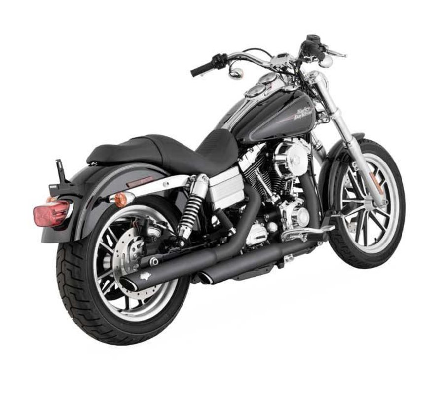 exhaust Twin Slash 3 inch Mufflers Black or Chrome - Fits: > 91-16 Dyna (Exclude 10-16 FXDF; 10-16 FXDWG; 12-16 FLD SWITCHBACK)