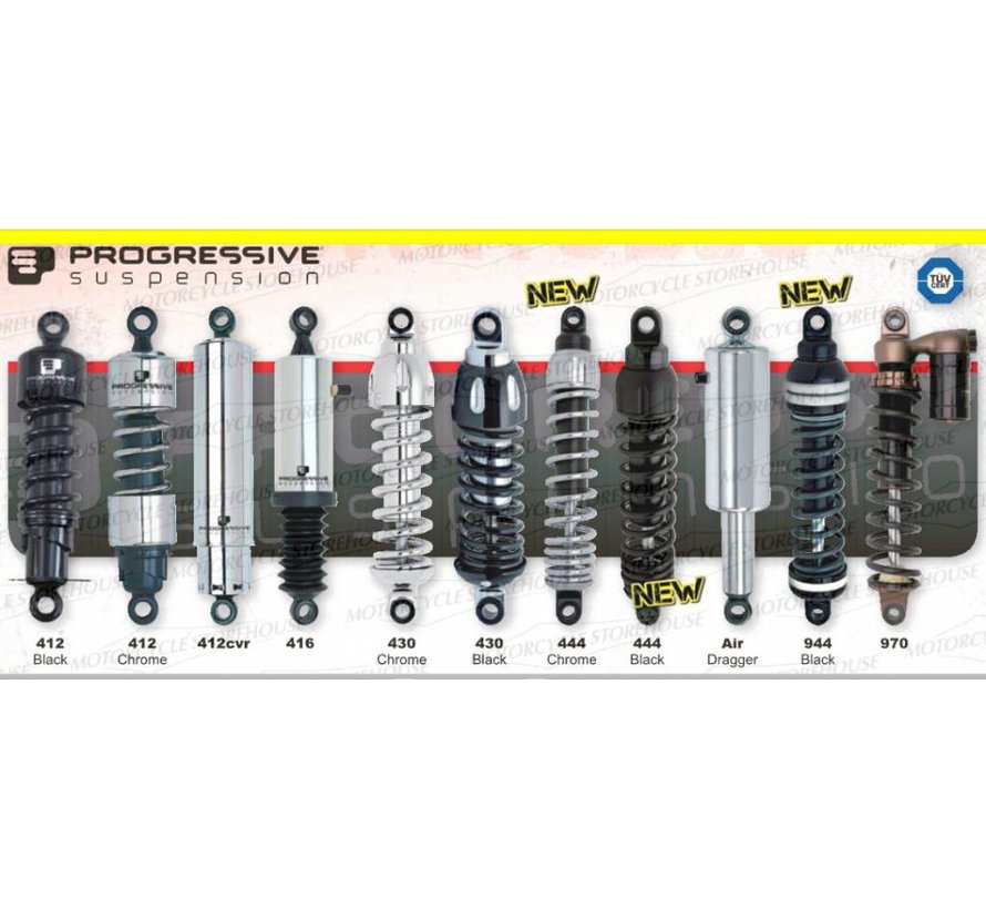 ophanging 970 Piggyback shocks 12 5 of 13 5 inch - Past op:> 91-17 All Dyna (exclusief 99-03 FXDX 12-17 FLD)