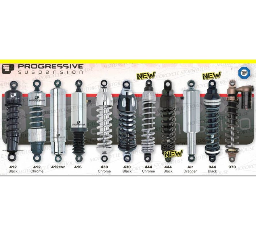 Progressive Suspension 13.5" Black 412 Standard Duty Shocks 91-2017 Harley Dyna Progressive Suspension 13.5" Black 412 Standard Duty Shocks 91-2017 Harley Dyna