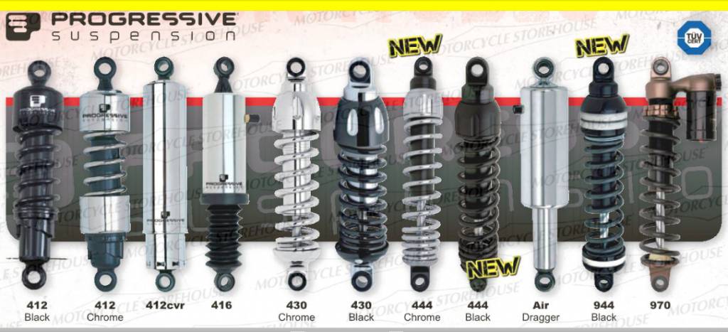 suspension 970 Piggyback shocks 12.5 or 13.5 inch - Fits:> 91-17 All Dyna  (exclude 99-03 FXDX 12-17 FLD) - Taco Motos Amsterdam