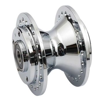 MCS Front wheel hub chrome - Fits: > 00-03 FXD; 00-07 XL standard DUAL DISK