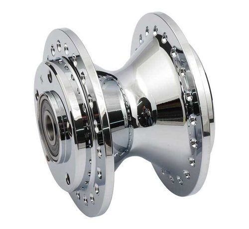 MCS Front wheel hub chrome - Fits: > 00-03 FXD; 00-07 XL standard DUAL DISK