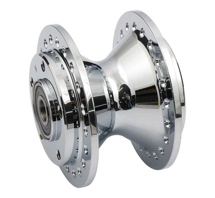 Front wheel hub chrome - Fits: > 00-03 FXD; 00-07 XL standard DUAL DISK