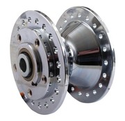 MCS wheel front hub Chrome plated aluminum - Fits:> 78-83 XL FX FXR WITH DUAL BRAKE ROTOR