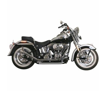 Paughco 1 3/4 pouce Side by Side Upswept Fishtail noir ou chrome: Convient à:> 00-017 Softail