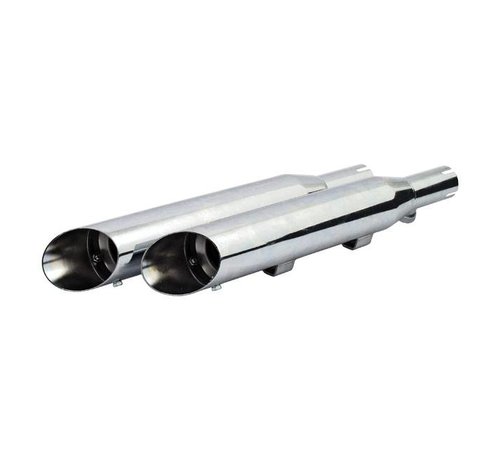 MCS Chrome slash cut slip-on muffler : Fits:> 04-13 Sportster XL