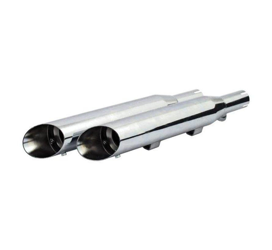 Chrome slash cut slip-on muffler : Fits:> 04-13 Sportster XL