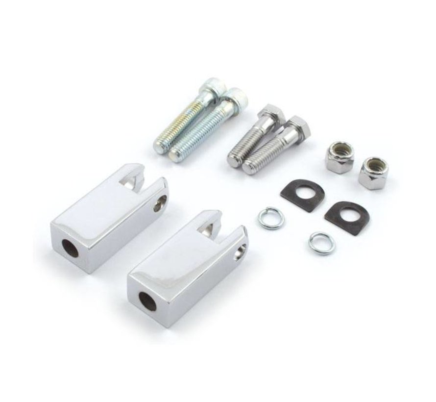 Controls passenger footpeg mount bracket set black or Chrome: Fits:> 82-03 Sportster XL