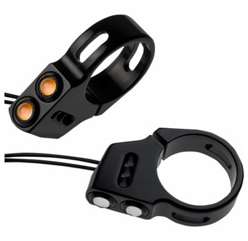 Joker Machine turn signal LED Rat eye LED fork mount black or Chrome 39mm fork diameter