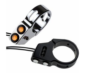 Joker Machine tenedor de montaje LED ojo de rata señales de giro negro o cromado diámetro de 49 mm tenedor