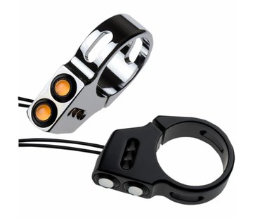 Joker Machine turn signal LED Rat eye LED fork mount black or Chrome 49mm fork diameter