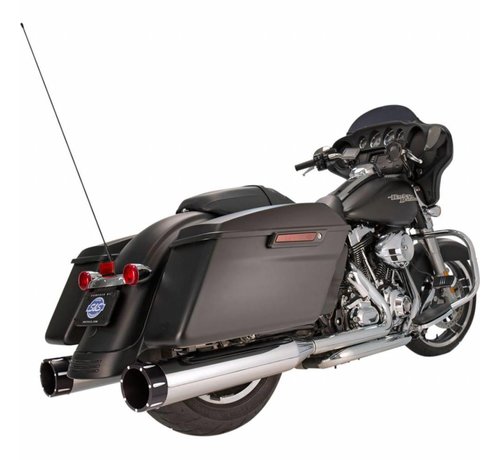 S&S Power Tune Silenciador 4 5 "Slip-On MK45 Chrome empujador con contraste Negro tapa de extremo final del cromo del cuerpo - Se adapta a:> 07-16 TOURING - Copy