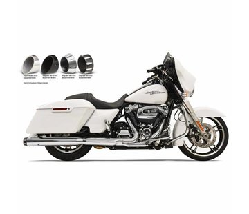 Bassani exhaust Mufflers Slip-On 4 inch Chrome Quick-Change Series Fits:> 2017 FLHT/​FLHR/​FLHX/​FLTRX/​FLTRU & H-D FL TRIKE