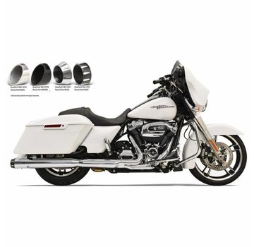 Bassani exhaust Mufflers Slip-On 4 inch Chrome Quick-Change Series Fits:> 2017 FLHT/​FLHR/​FLHX/​FLTRX/​FLTRU & H-D FL TRIKE