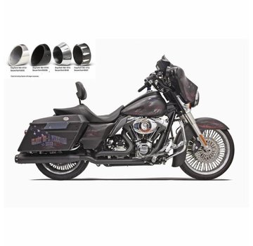 Bassani exhaust Mufflers Slip-On 4 inch Black Quick-Change Series Fits:> 2017 FLHT/​FLHR/​FLHX/​FLTRX/​FLTRU & H-D FL TRIKE