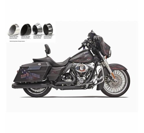 Bassani Silencieux Slip-On 4 "Black Quick-Change Series Convient à:> 2017 FLHT / FLHR / FLHX / FLTRX / FLTRU & H-D FL TRIKE