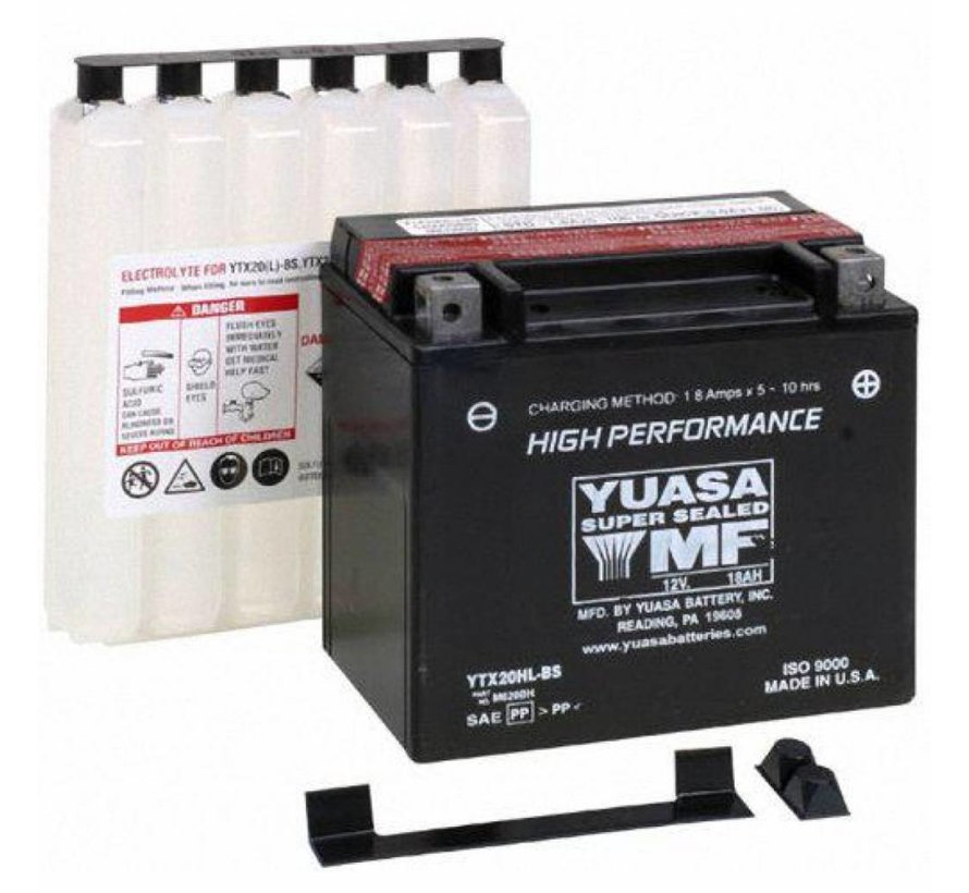 Batterie YTX20HL-BS Fits> 1991-2020 Softail/Dyna; FXS; FLS; FXSB/SE; 1997-2003 XL Sportster