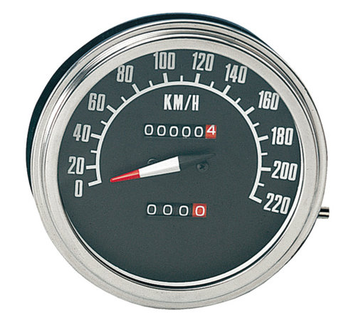 Zodiac Tacho Tachometer Schwarzes Zifferblatt 1968-1984 Style in KM/h