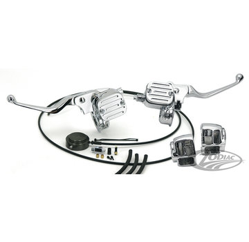 TC-Choppers Handlebar control conversion kit Black or Chrome:  fit all 1987 - 2006 Big Twin and Twin Cam models