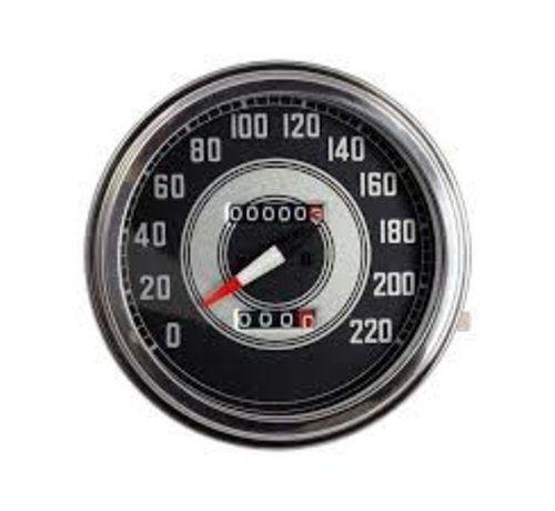 MCS speedo Black face 1941-1945 Style en KM/h : entraîné par transmission