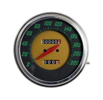 MCS speedo Green face 1948-1961 Stijl in KM/h: Voorwielaangedreven