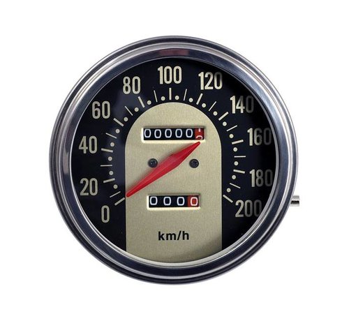 MCS snelheidsmeter Zwart/Goud gezicht 62-67 Stijl in KM/h: transmissie aangedreven