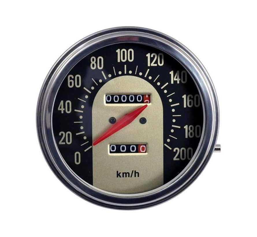 snelheidsmeter Zwart/Goud gezicht 62-67 Stijl in KM/h: transmissie aangedreven