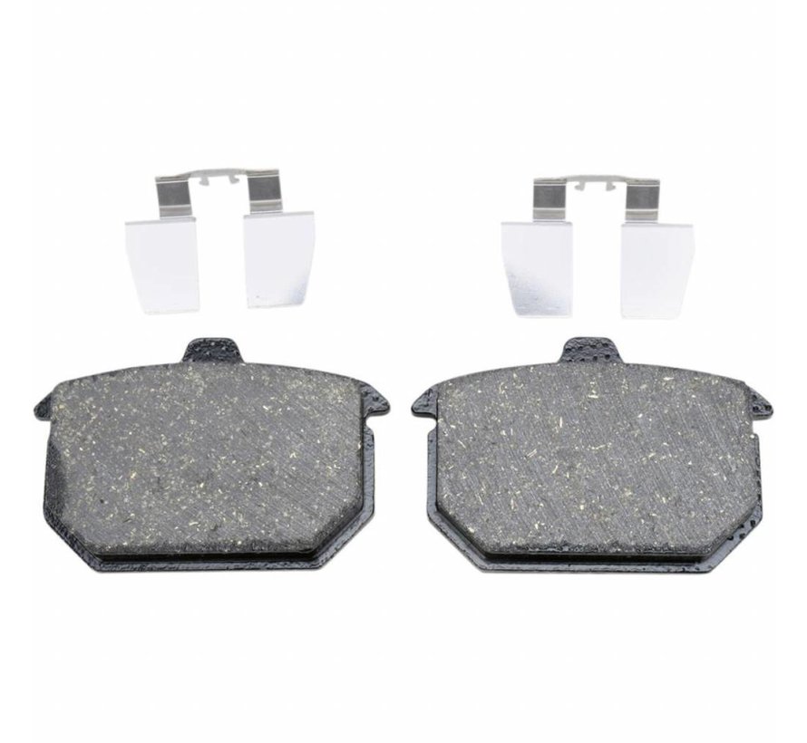 Organic brake pads Rear Fits: > Rear 84-E87 FXST/FLST 85-86 FXWG 85 FXE/FXEF and 86-E87 XL Sportster