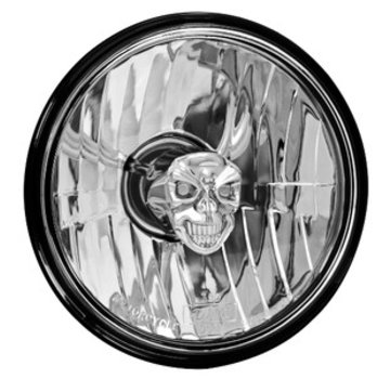 Adjure headlight diamond cut skull - smooth clear lens