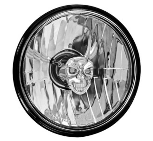 Adjure headlight diamond cut skull - smooth clear lens