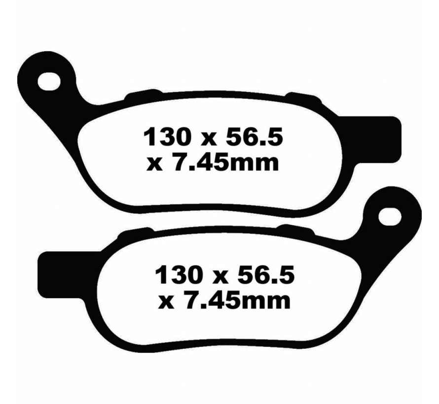 Rear brake pad Semi-Sintered: Fits:> 08-17 Softail 08-17 Dyna