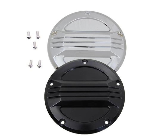 Wyatt Gatling primary derby cover Air Flow - Black or Chrome Fits: > 99-17 Dyna; 99-18 Softail