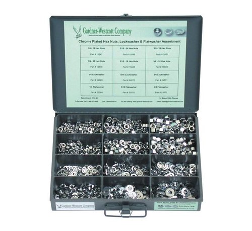 GARDNER-WESTCOTT fastener assortments nuts and lockwashers