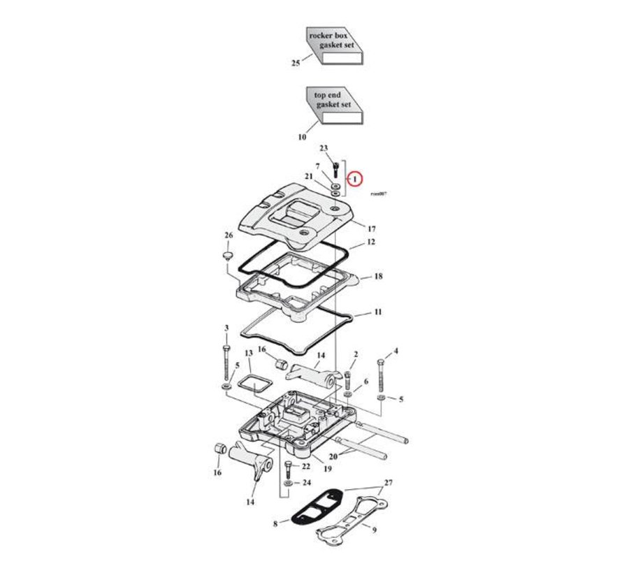 Juego tornillos Caja Rocker