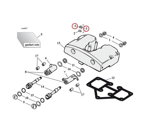 GARDNER-WESTCOTT Engine rocker box nut kit Fits:> 66-84 SHOVELHEAD