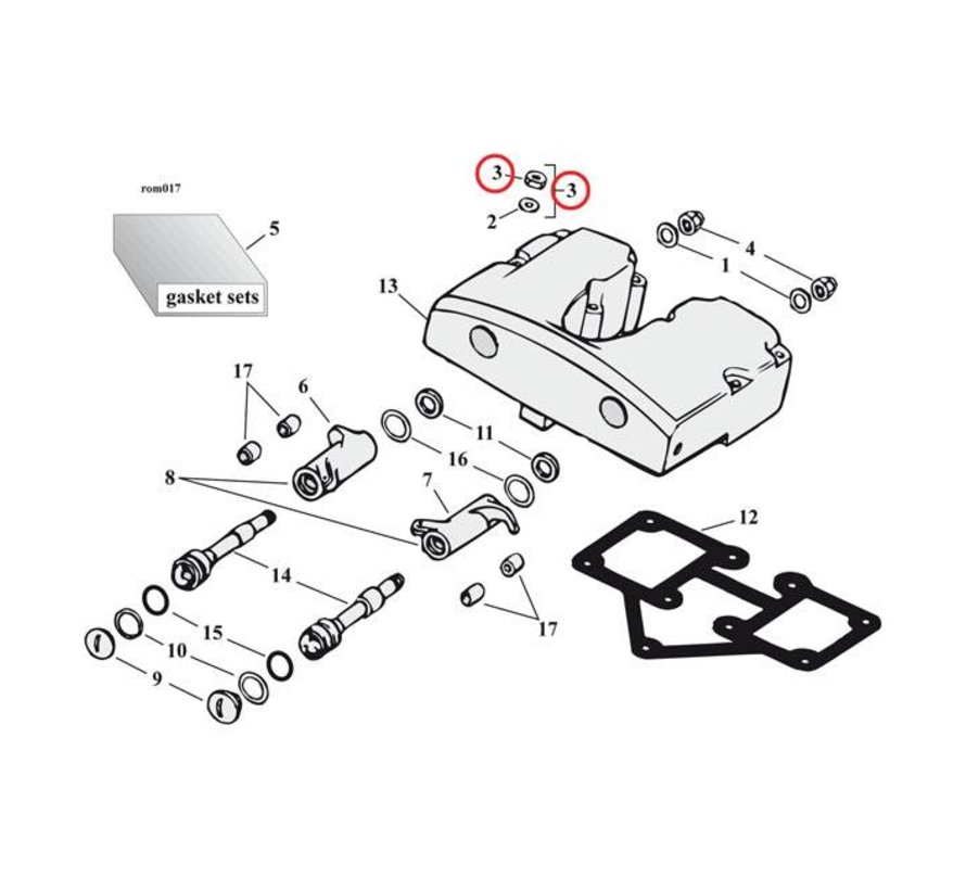 Engine rocker box nut kit Fits:> 66-84 SHOVELHEAD