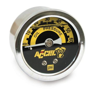 Accel Gauge 60 psi oil pressure kits black or chrome Fits: > Universal