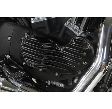 Wyatt Gatling Engine Aluminum ribeye style cam cover trim with Black Fits: > 1991-2015 XL Sportster