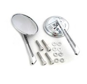 Wyatt Gatling mirror Air flow style mirror set with straight billet stems Fits: > Universal