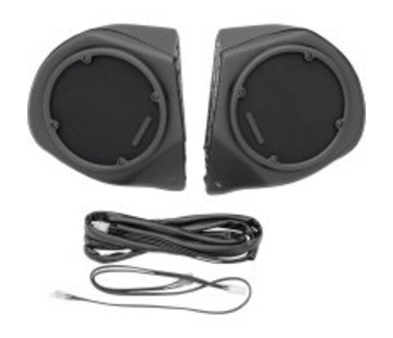 Hogtunes audio vinyl covered rear speaker pods Fits:> 98-13 models with radio and king tour pak