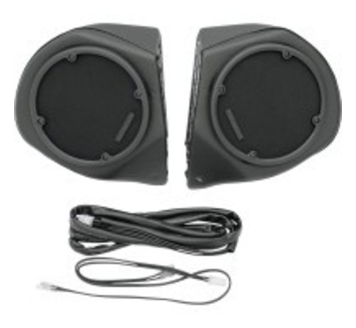 Hogtunes audio vinyl covered rear speaker pods Fits:> 98-13 models with radio and king tour pak