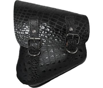 La Rosa Taschen Satteltasche Schwarz Alligator glatt Passend für: > Softail 1986-2017