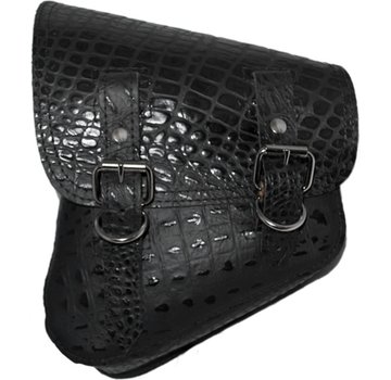 La Rosa Taschen Satteltasche Schwarz Alligator glatt Passend für: > Softail 1986-2017