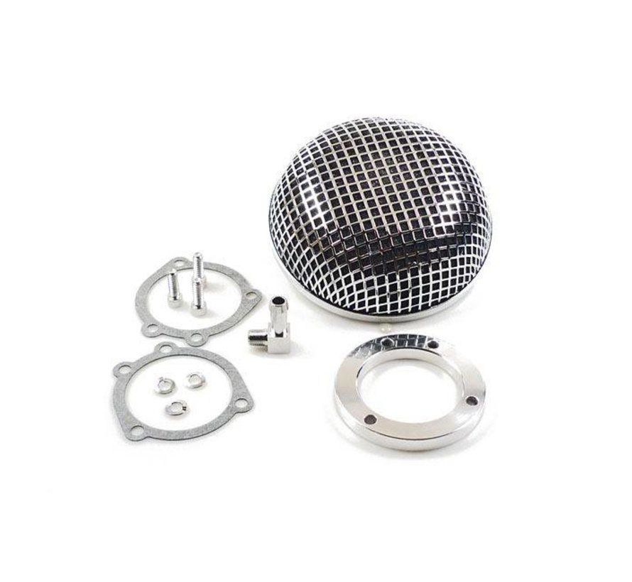 Aircleaner breather style black or chrome Fits: > 90-17 Bigtwin 88-21 XL Sportster