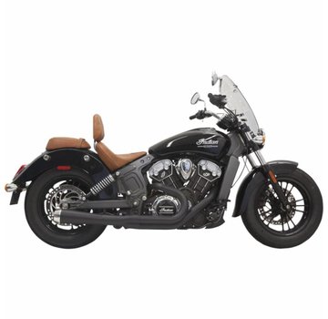 Bassani Exhaust System Road Rage 2-Into-1 With Short Change Megaphone Muffler Black - for 15-16 Indian Scout