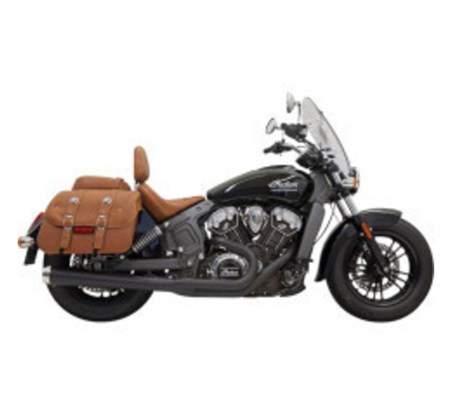 Exhaust System Road Rage 2-Into-1 With Long Change Megaphone Muffler Black - for 15-16 Indian Scout