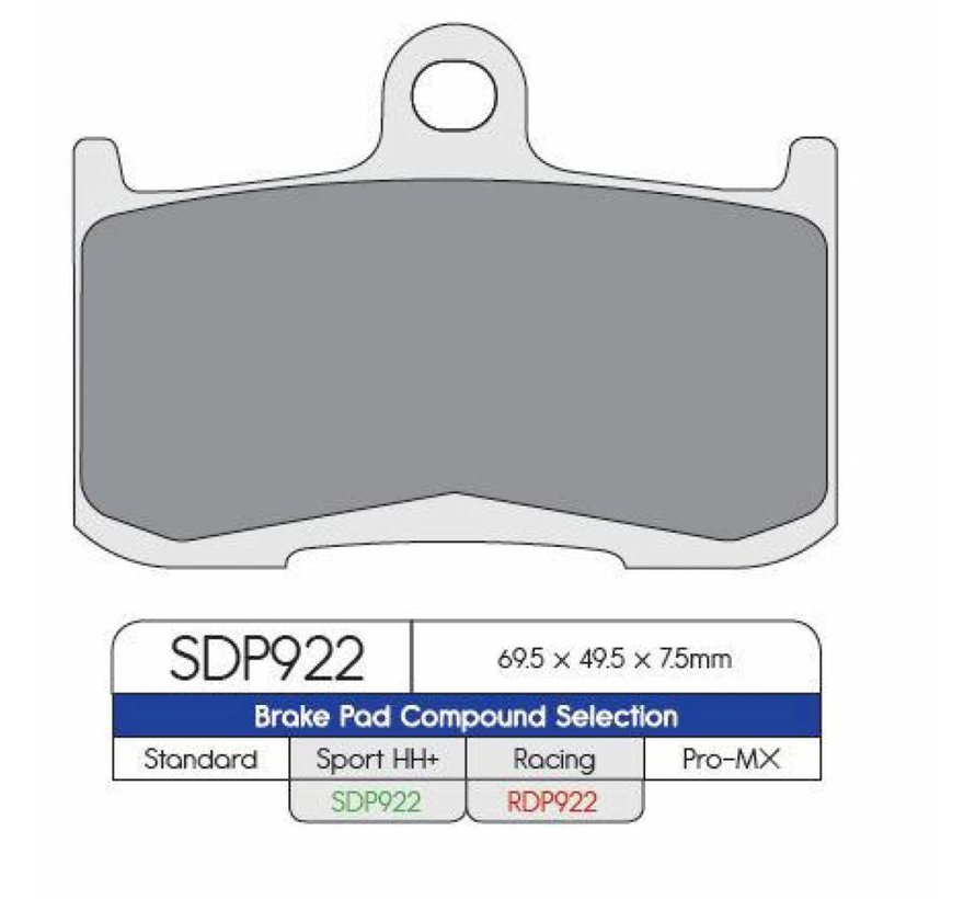 2HH plaquette de frein SDP Sport HH + rue de frottement élevé - Convient à Indian ou