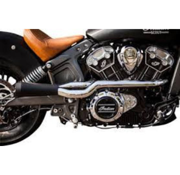 Trask Auspuff 2 in 1 System chrom / schwarz keramikbeschichtete  für Indian Scout