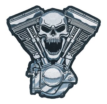 Lethal Threat biker patch - engine skull